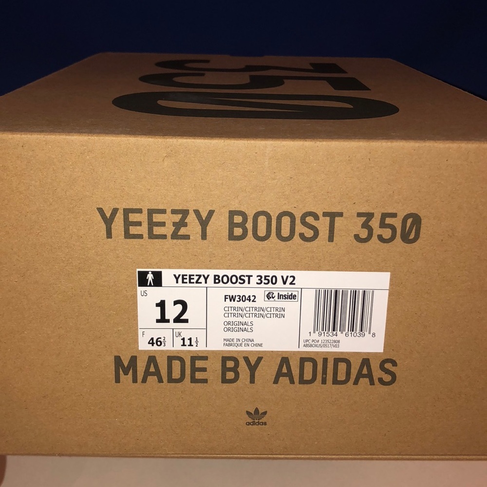 ✨🎉HPx2🎉NIB Yeezy Boost 350 V2 “Citrin” - Picture 3 of 8